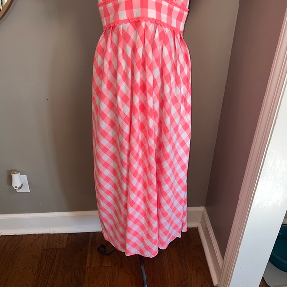 CeliaB Curazao Vichy Checkered Hot Pink Midi Dress Size S - Picture 6 of 11